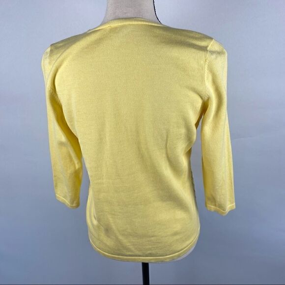 Talbots Yellow Diamond Detail Knit Sweater - Picture 4 of 4